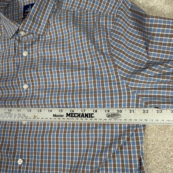 Johnnie O Prep Formance Long Sleeve Button Shirt Mens Large Check Nylon Blend - Picture 5 of 8
